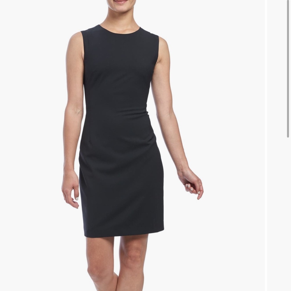 Theory sleeveless stretch wool sheath dress